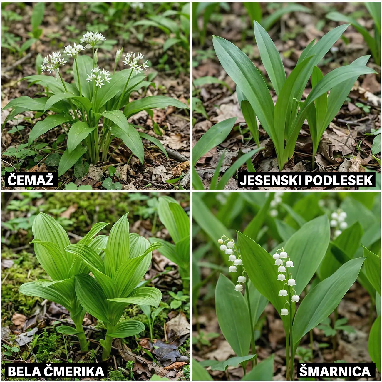 Ne zamenjajte čemaža s strupenimi rastlinami