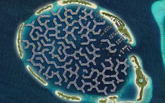 Plavajoce mesto na Maldivih