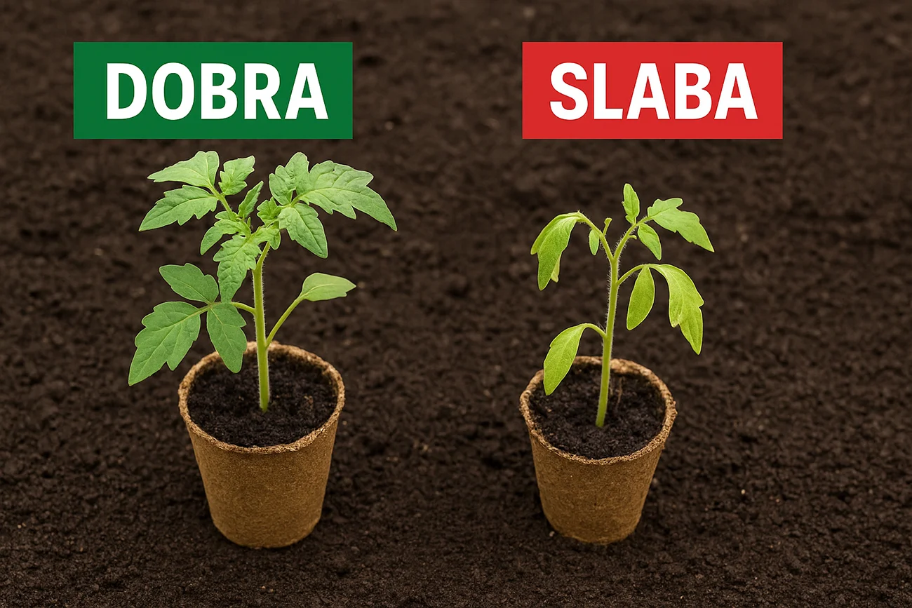 Dobra in slaba sadika paradiznika Dobra in slaba sadika paradižnika