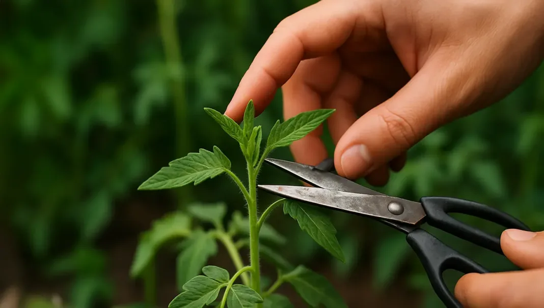 Rezanje vrhov paradižnika