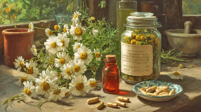 Beli vratič Naravno lajšanje glavobolov, migren in artritisa