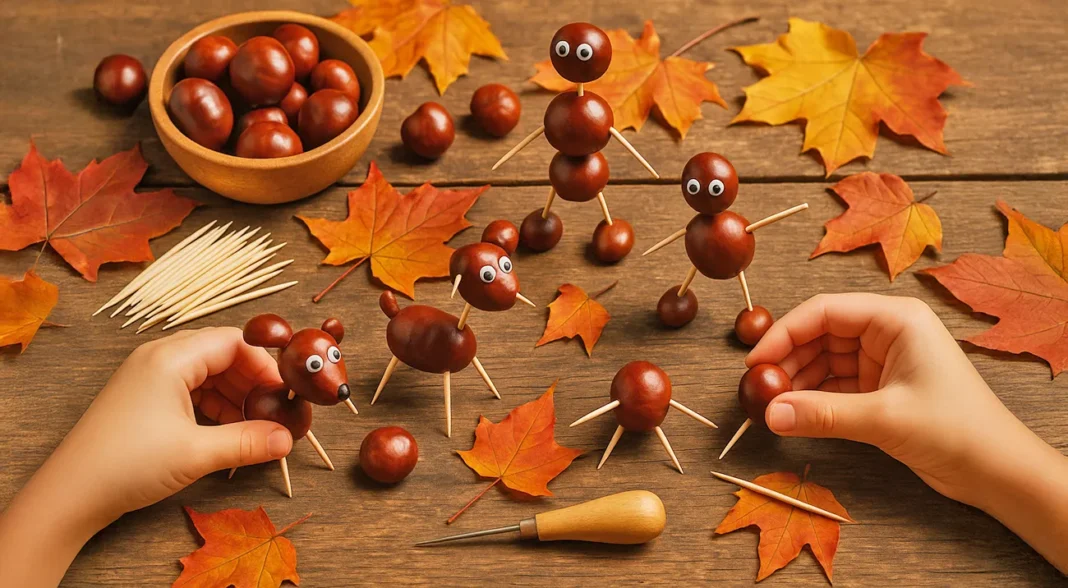 Ustvarjanje z divjim kostanjem - zabavne jesenske ideje za otroke