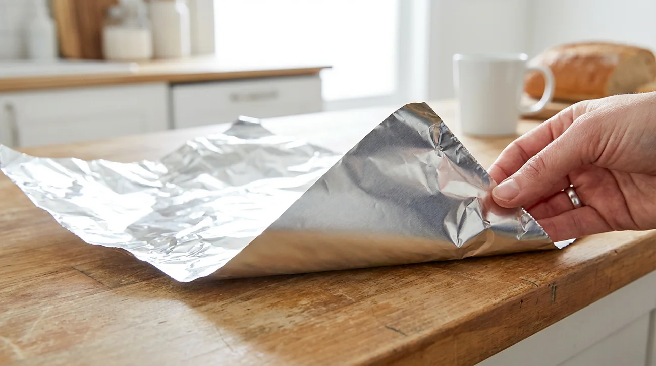 Ali morate aluminijasto folijo uporabljati s svetlečo stranjo zgoraj ali spodaj?