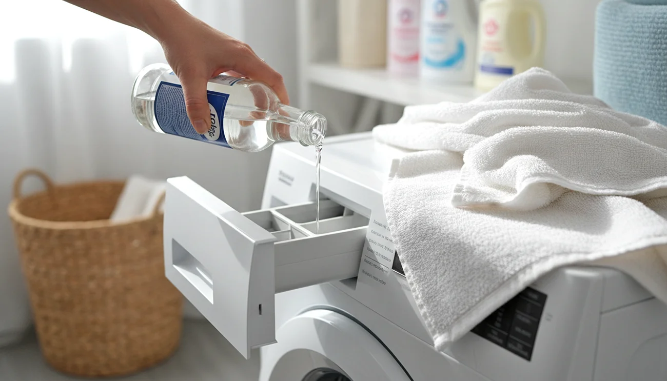 Zakaj dodajanje belega kisa namesto mehčalca pri pranju brisač pomaga, da so spet mehke in bolj vpojajoče