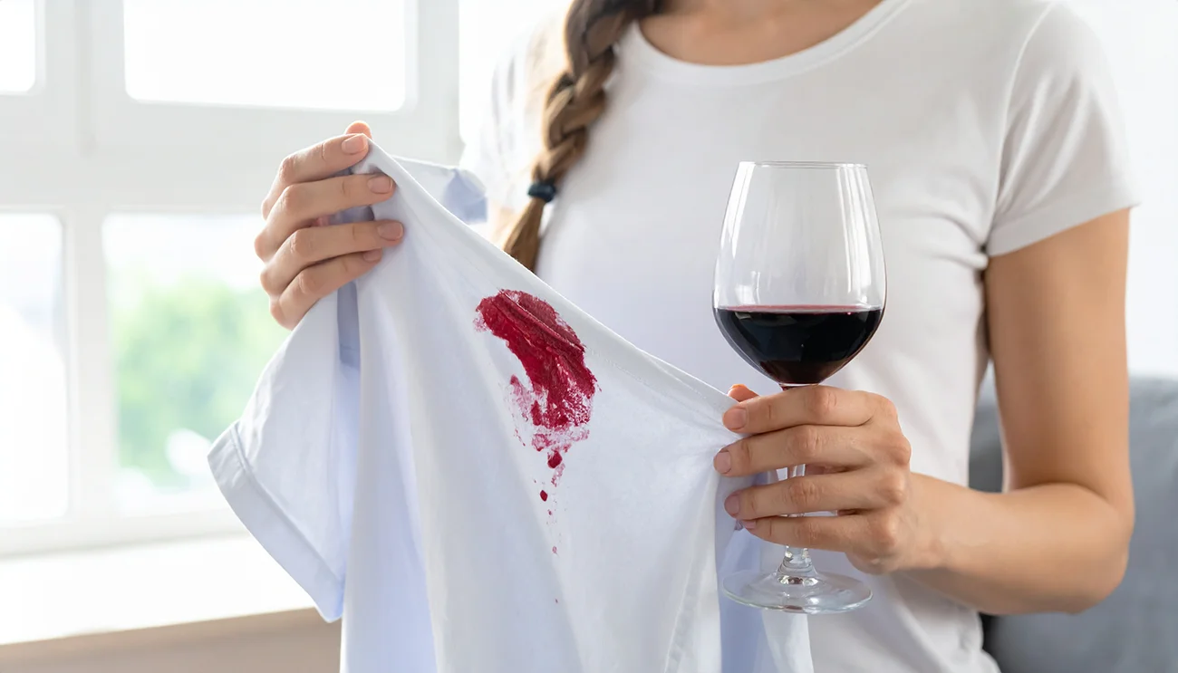 Kako odstraniti madeže rdečega vina z oblačil – tudi po sušenju