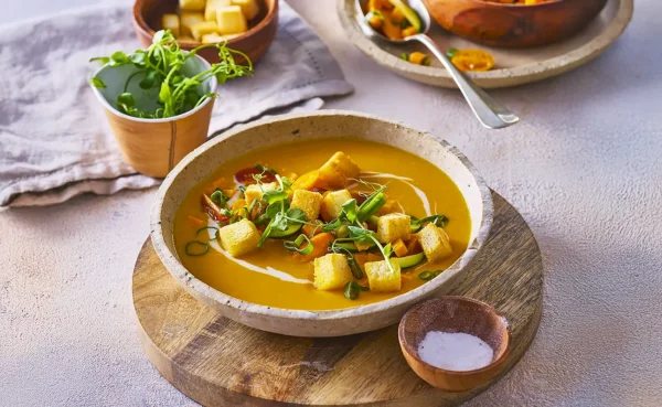 Kremna juha iz sladkega krompirja Kremna juha iz sladkega krompirja – žametna, aromatična in neverjetno slastna