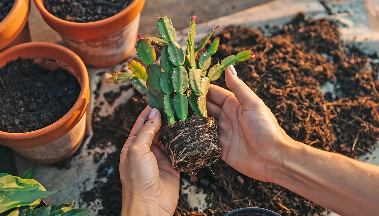 Presajanje bozicnega kaktusa Presajanje božičnega kaktusa