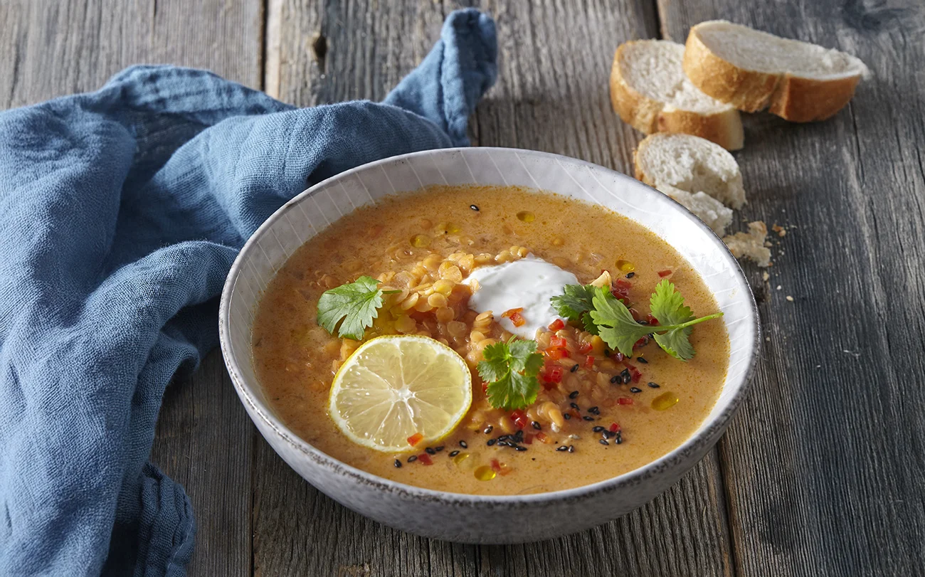 Juha z lečo in ingverjem, pripravljena v le 25 minutah