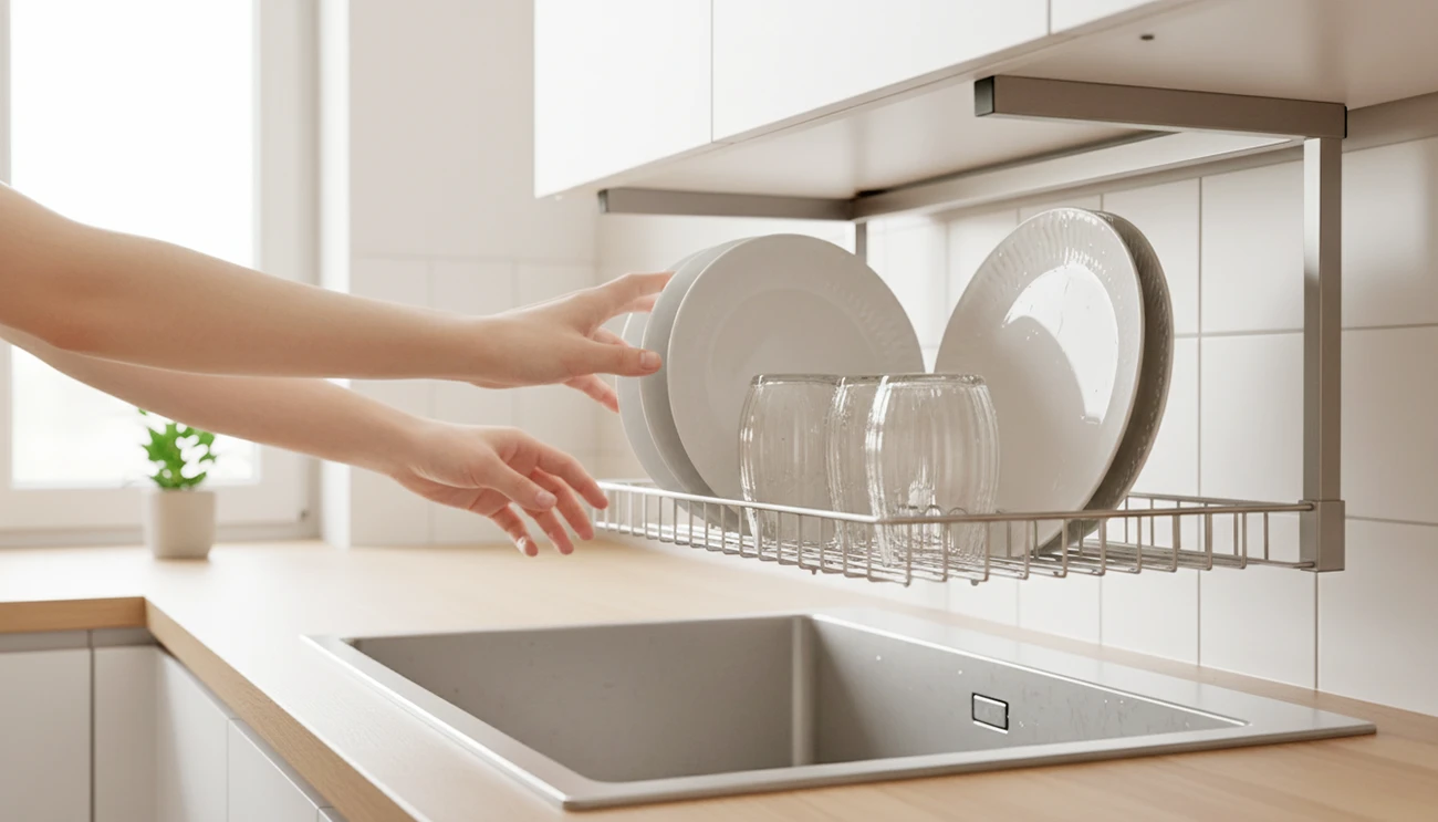 Poslovite se od stojala za posodo: Novi kuhinjski trend, ki takoj ustvari več reda