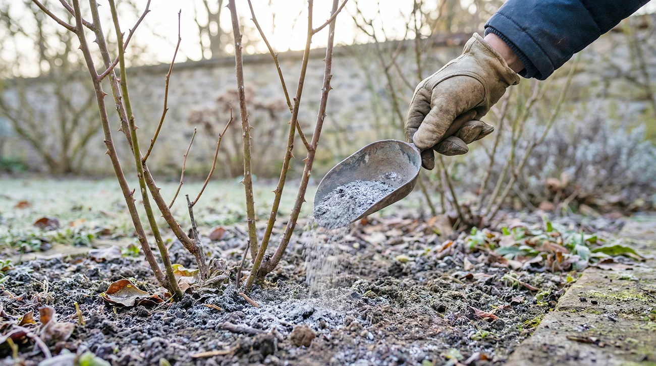Lesni pepel v februarju pomaga vrtnicam oblikovati več cvetov in močnejše poganjke