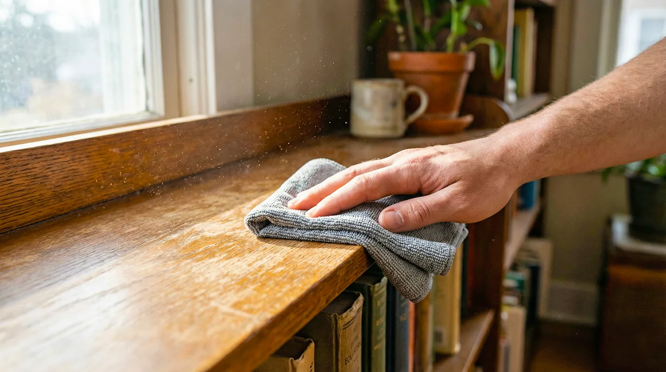 Zakaj se prah zopet nabere na pohištvu takoj po brisanju?