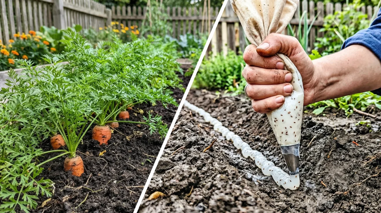 Setev korenja v škrobnem gelu: Preprosta metoda za boljšo kalitev