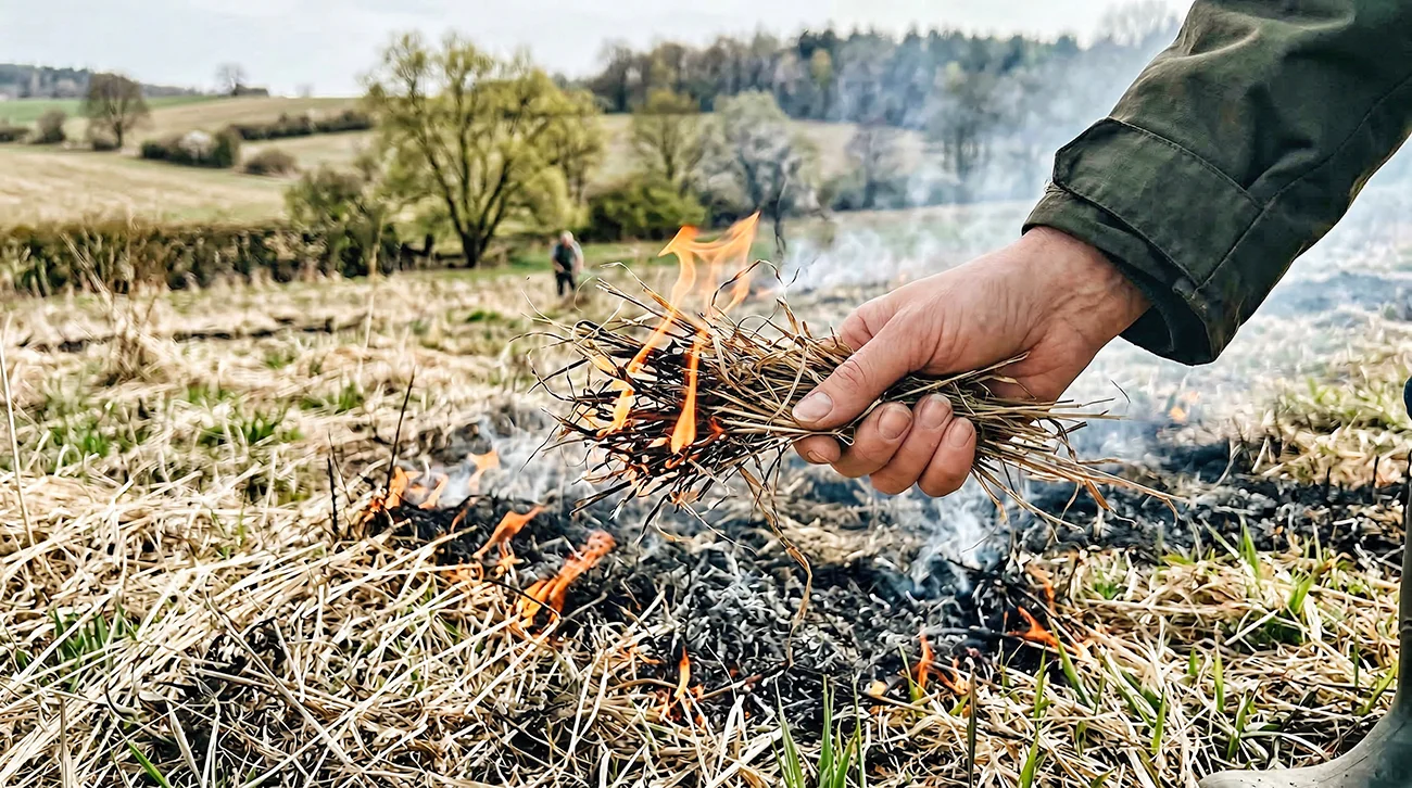 Zažiganje stare trave spomladi: Koristna praksa ali škoda za vrt in okolje?