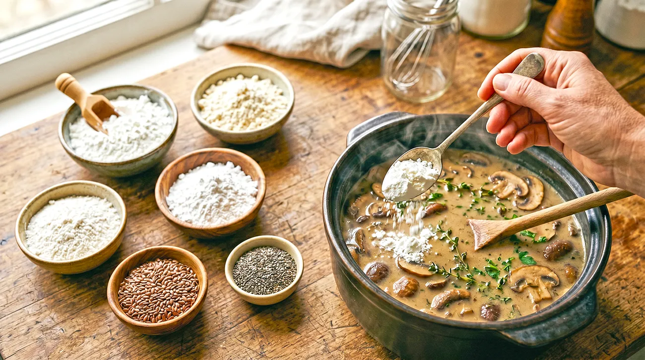 10 najboljših zgoščevalcev brez glutena za juhe, omake in peko