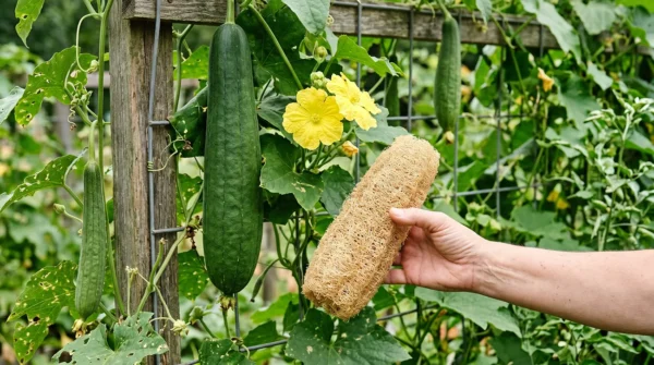 Gojenje lufe naravne gobice in rastlina za cebele Gojenje lufe: Naravne gobice za čiščenje in cvetovi, ki jih obožujejo čebele