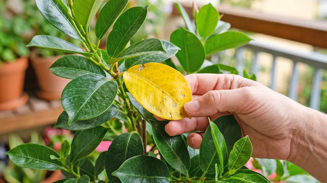 Rumeni listi na dipladeniji: Znak težave, ki se lahko hitro razširi