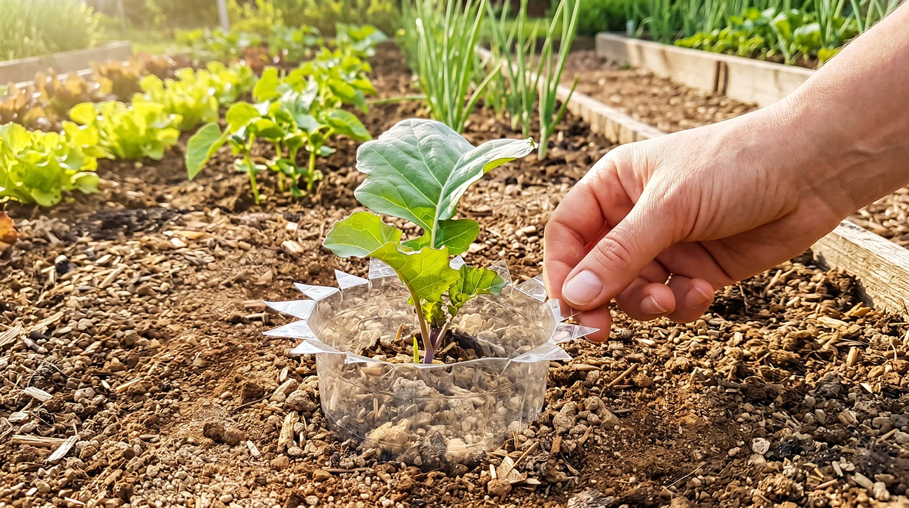 Preprosta pregrada proti polžem iz plastenk